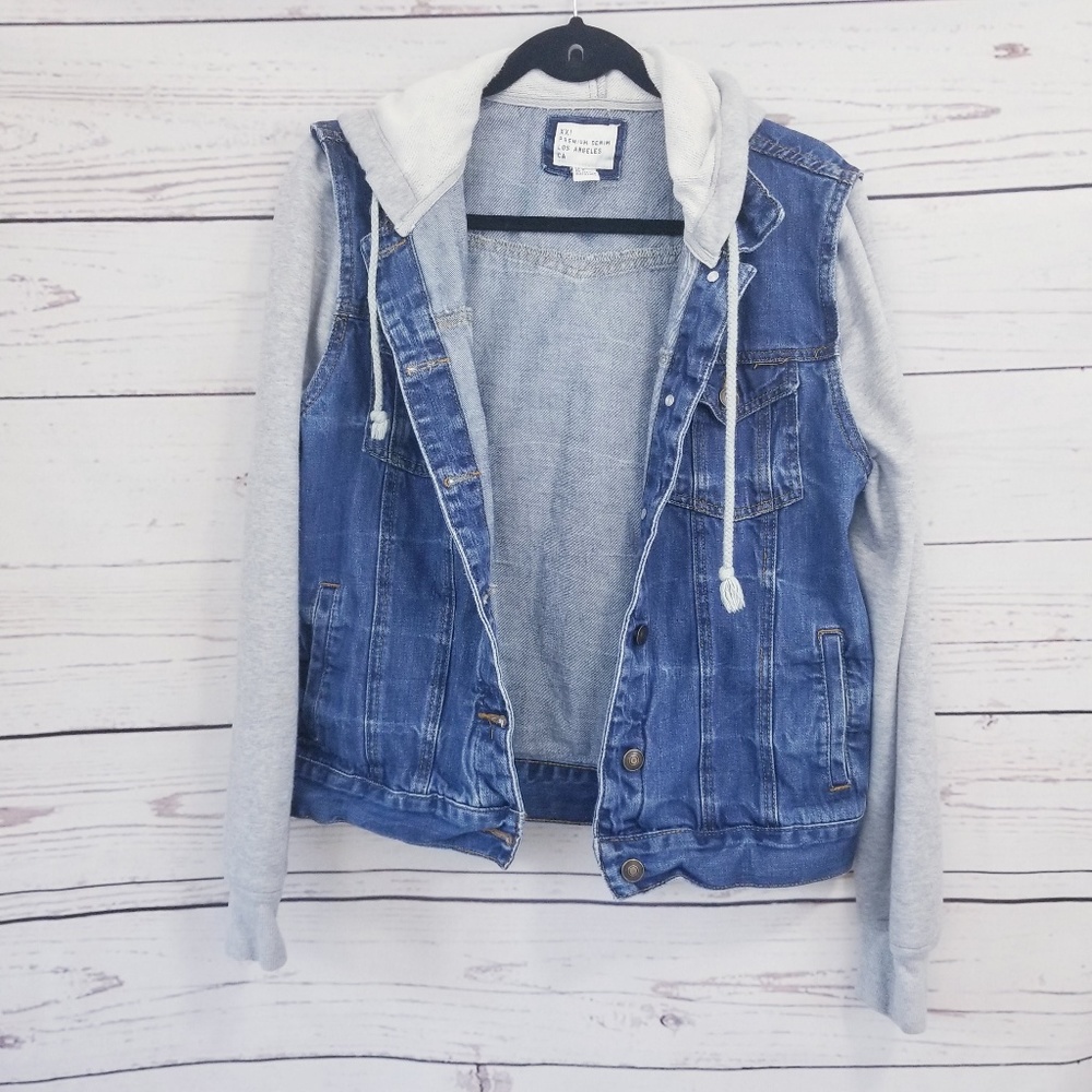 🔥Flash Sale🔥 Gray Hoodie Jean Jacket Combo
